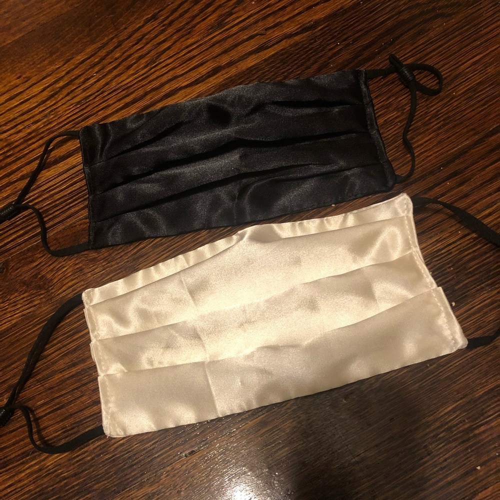 Ivory and Black Silk Masks